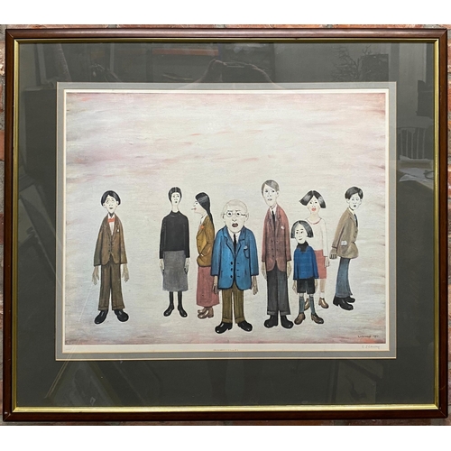 611 - Lawrence Stephen Lowry (1887-1976) - 'His Family', signed, titled to margin, Reynolds Fine Art label... 