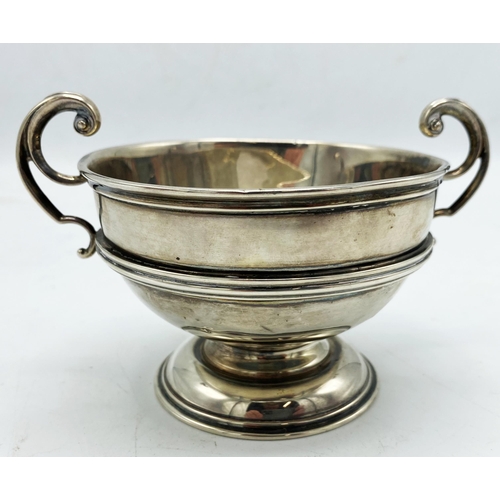 116 - Edwardian silver twin handled dish, makers worn, London 1901, 14cm diameter, 5.5oz approx
