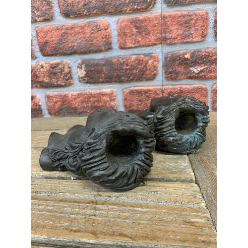 2338 - Pair of cold cast bronze wall plaques, candles holders in the shape of an attractive woman