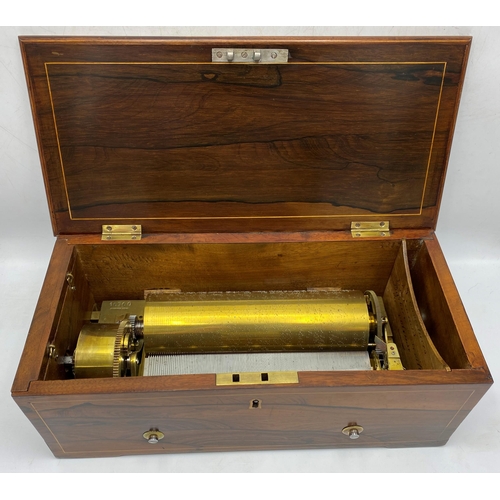 270 - Fine Key-Wind Overture fay cylinder Musical Box by Ducommun-Girod, No. 16760, the bedplate stamped D... 