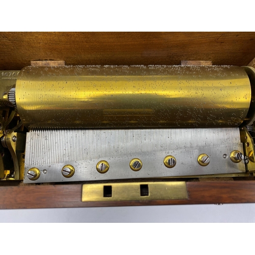 270 - Fine Key-Wind Overture fay cylinder Musical Box by Ducommun-Girod, No. 16760, the bedplate stamped D... 