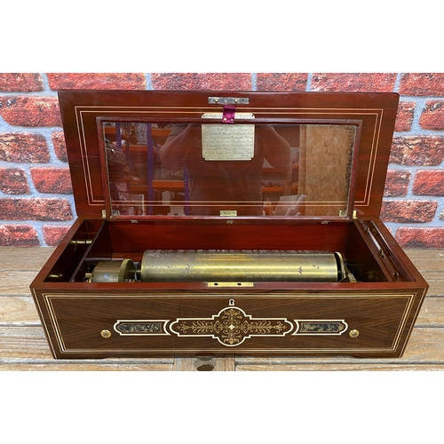 271 - Rare and Impressive Nicole Freres Grand Format fat cylinder music box, No. 34734, the bedplate stamp... 