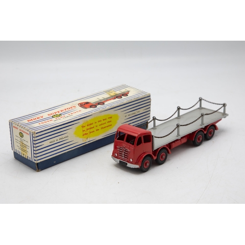 3008 - Dinky Supertoys No. 905 Foden Flat Truck - with Chains. Red cab with grey base. All original chainpo... 