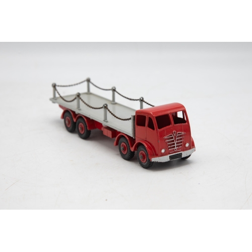 3008 - Dinky Supertoys No. 905 Foden Flat Truck - with Chains. Red cab with grey base. All original chainpo... 