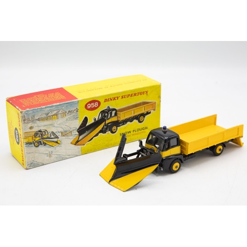 3013 - Dinky Supertoys 958 Snow Plough (with windows). Guy Warrior two-tone yellow and black lorry in Excel... 