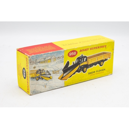 3013 - Dinky Supertoys 958 Snow Plough (with windows). Guy Warrior two-tone yellow and black lorry in Excel... 