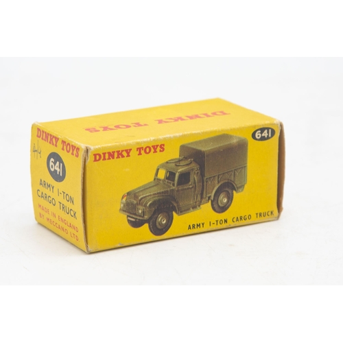 3037 - Dinky Toys 641 Army 1-Ton Cargo Truck, very crisp example, mint and boxed