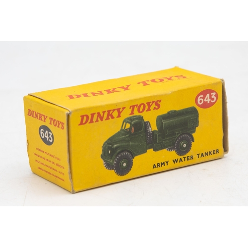 3038 - Dinky Toys 643 Army Water Tanker, Austin chassis, mint and boxed