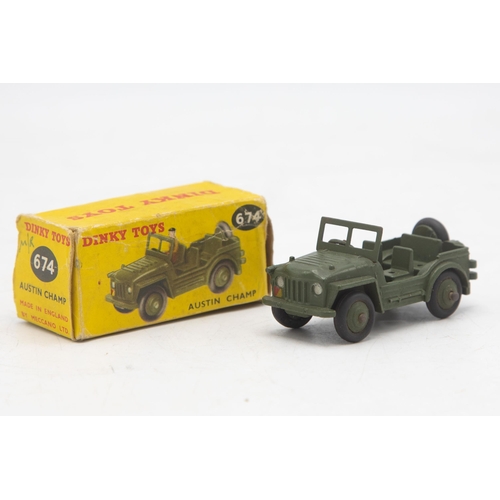 3040 - Dinky Toys 674 Austin Champ, one small end-flap missing, near mint and boxed