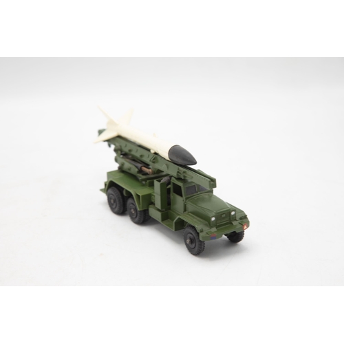 3043 - Dinky Toys 665 Honest john Missile Launcher, original missile, less common black plastic wheel versi... 