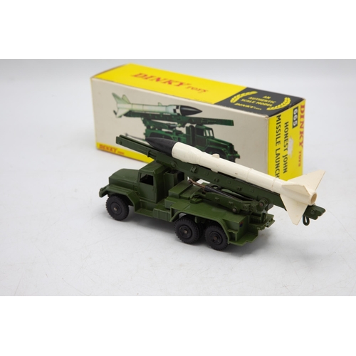 3043 - Dinky Toys 665 Honest john Missile Launcher, original missile, less common black plastic wheel versi... 