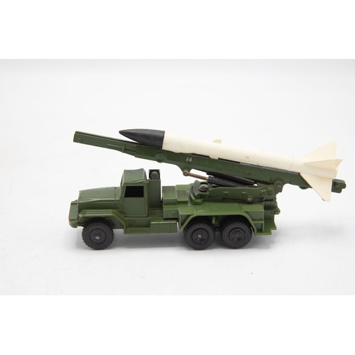 3043 - Dinky Toys 665 Honest john Missile Launcher, original missile, less common black plastic wheel versi... 