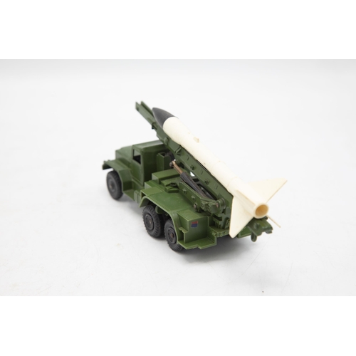 3043 - Dinky Toys 665 Honest john Missile Launcher, original missile, less common black plastic wheel versi... 