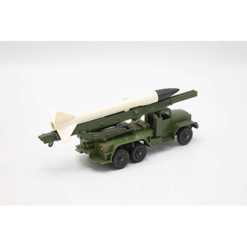 3043 - Dinky Toys 665 Honest john Missile Launcher, original missile, less common black plastic wheel versi... 