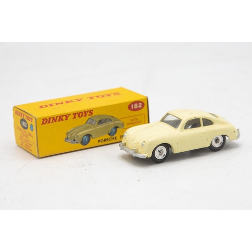 3045 - Dinky Toys 182 Porsche 356A Coupe, cream colour, spun wheel hubs version, excellent and boxed