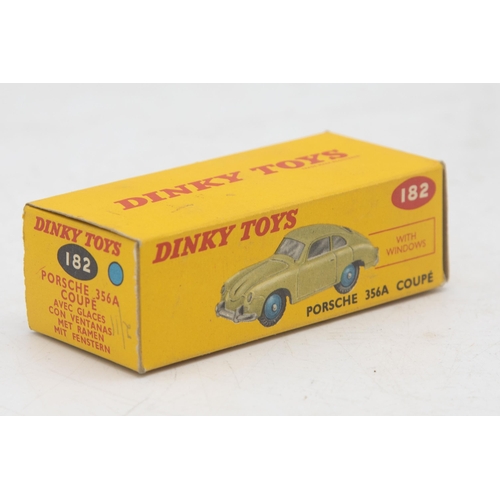 3045 - Dinky Toys 182 Porsche 356A Coupe, cream colour, spun wheel hubs version, excellent and boxed