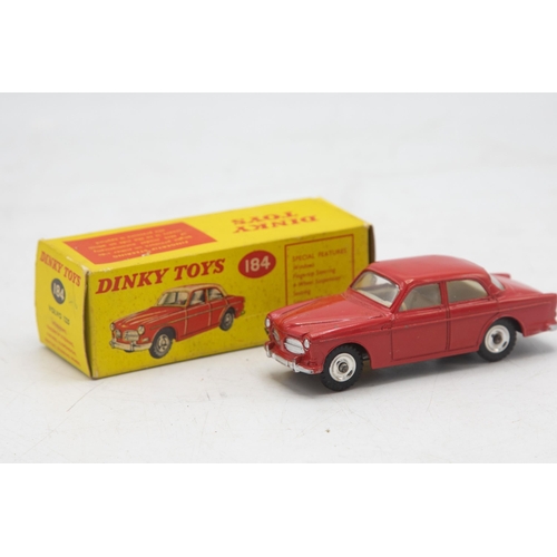 3046 - Dinky Toys 184 Volvo 122S, Red, spun hubs, near mint and boxed