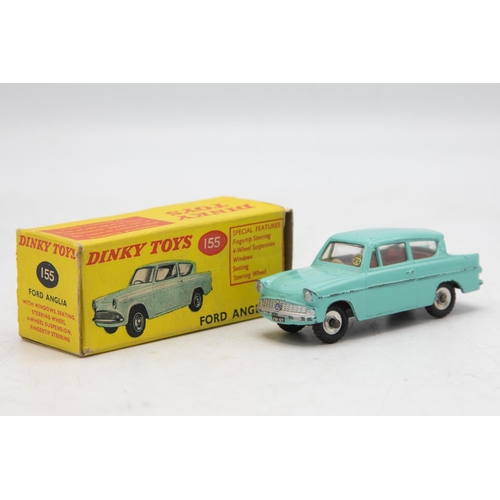 3047 - Dinky Toys 155 Ford Anglia, turquoise , very good and boxed