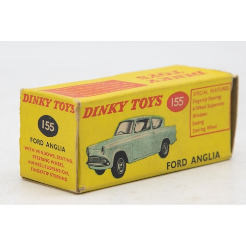 3047 - Dinky Toys 155 Ford Anglia, turquoise , very good and boxed