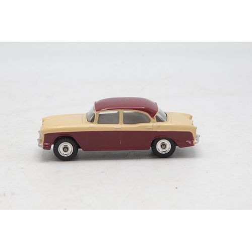 3049 - Dinky Toys 165 Humber Hawk, maroon and beige, correct box two-tone colour spot, very near mint and b... 