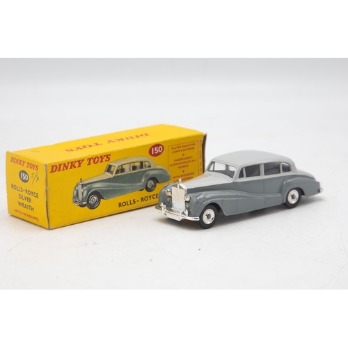 3051 - Dinky Toys 150 Rolls-Royce Silver Wraith, two-tone grey, near mint and boxed