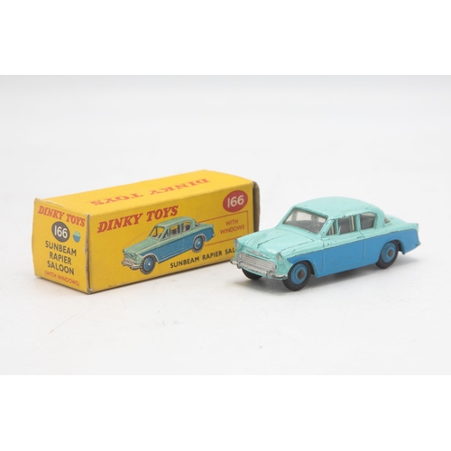 3053 - Dinky Toys 166 Sunbeam Rapier Saloon, correct box two-tone colour spot, some light playwear good and... 