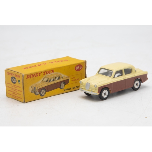 3054 - Dinky Toys 168 Singer Gazelle, two-tone, spun hubs version, incorrect box colour spot , mint and box... 