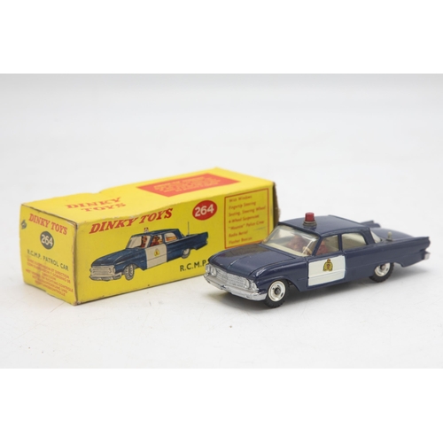 3055 - Dinky Toys 264 R.C.M.P Patrol Car, the 'mounties' Ford Fairlane, Royal Canadian Mounted Police, no a... 