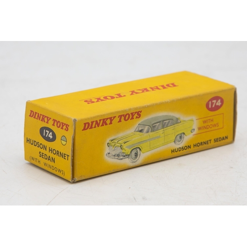 3061 - Dinky Toys 174 Hudson Hornet Sedan, light playwear, correct two-tone colour spot on crisp box, excel... 