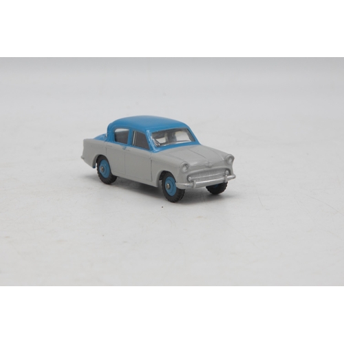 3063 - Dinky Toys 175 Hilman Minx Saloon, two-tone blue and grey, correct box colour spot,  mint and boxed