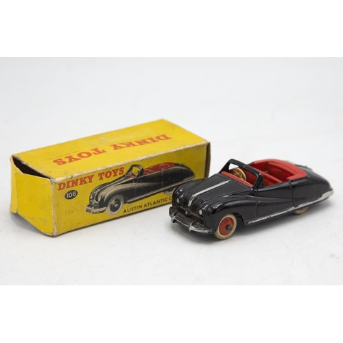 3065 - Dinky Toys 106 Austin Atlantic Convertible, black body with red interior, scarce black version of th... 