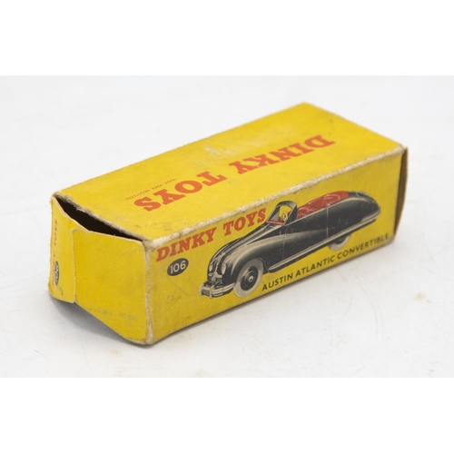 3065 - Dinky Toys 106 Austin Atlantic Convertible, black body with red interior, scarce black version of th... 