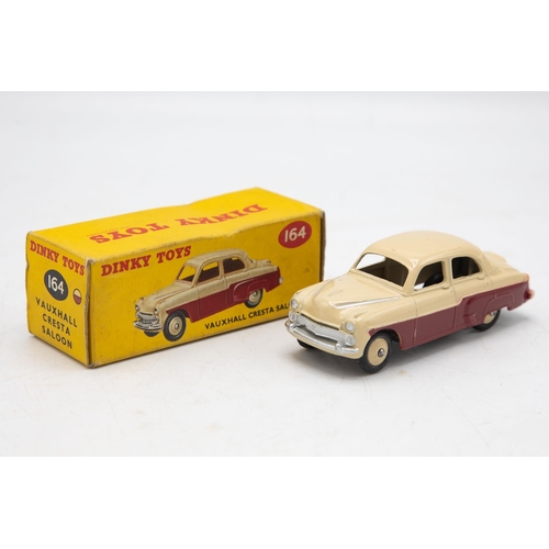 3066 - Dinky Toys 164 Vauxhall Cresta Saloon, two-tone maroon and cream, correct colour spot on crisp box, ... 