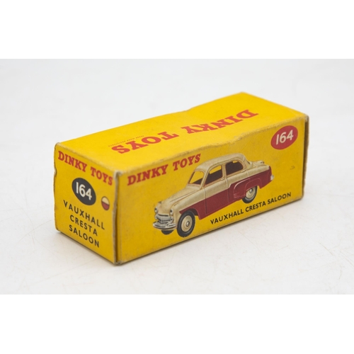 3066 - Dinky Toys 164 Vauxhall Cresta Saloon, two-tone maroon and cream, correct colour spot on crisp box, ... 