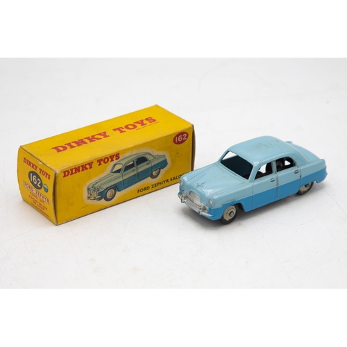 3070 - Dinky Toys  162, Ford Zephyr Saloon, light and dark blue two-tone, crisp box with correct colour spo... 