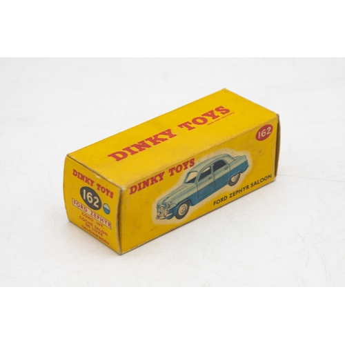 3070 - Dinky Toys  162, Ford Zephyr Saloon, light and dark blue two-tone, crisp box with correct colour spo... 