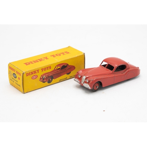 3071 - Dinky Toys  157 Jaguar XK120 Coupe, red with red hubs, correct colour spot, slight playwear, excelle... 