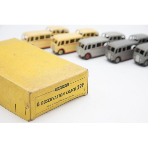 3075 - Dinky Toys 29 F TRADE BOX 6 Observation Coach within, displays well, two models in cream and four in... 