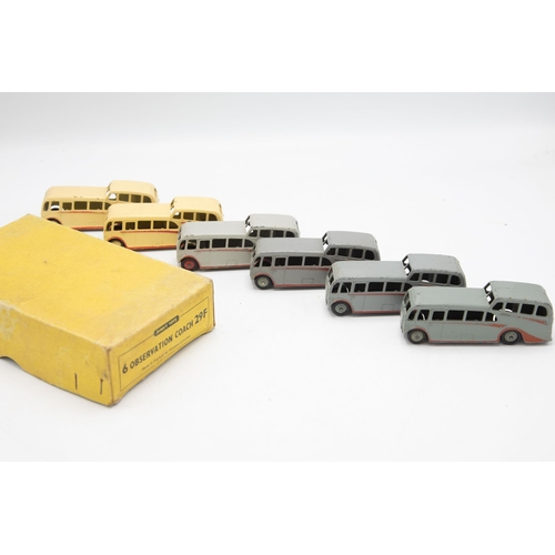 3075 - Dinky Toys 29 F TRADE BOX 6 Observation Coach within, displays well, two models in cream and four in... 