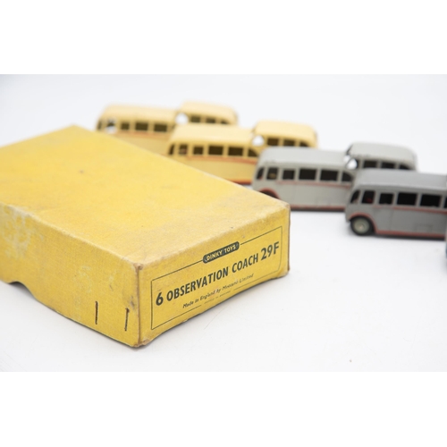 3075 - Dinky Toys 29 F TRADE BOX 6 Observation Coach within, displays well, two models in cream and four in... 