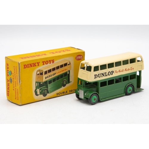 3079 - Dinky Toys 290 Double Deck Bus, green and cream, bright example, Dunlop transfers,  minor repairs on... 