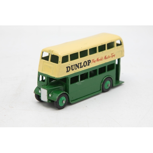 3080 - Dinky Toys 290 Double Deck Bus, green and cream, Dunlop transfers, correct colour spot, minor tears ... 