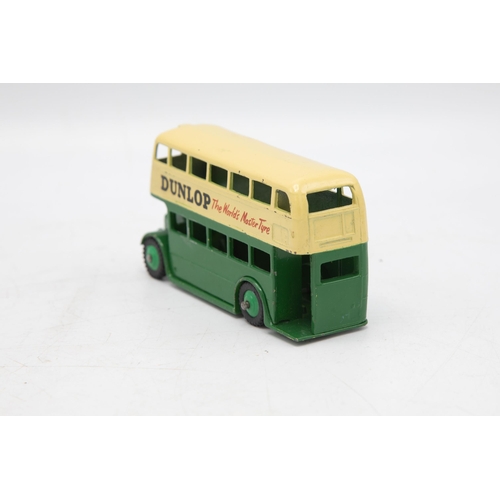 3080 - Dinky Toys 290 Double Deck Bus, green and cream, Dunlop transfers, correct colour spot, minor tears ... 