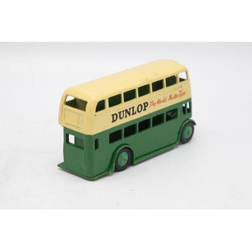 3080 - Dinky Toys 290 Double Deck Bus, green and cream, Dunlop transfers, correct colour spot, minor tears ... 