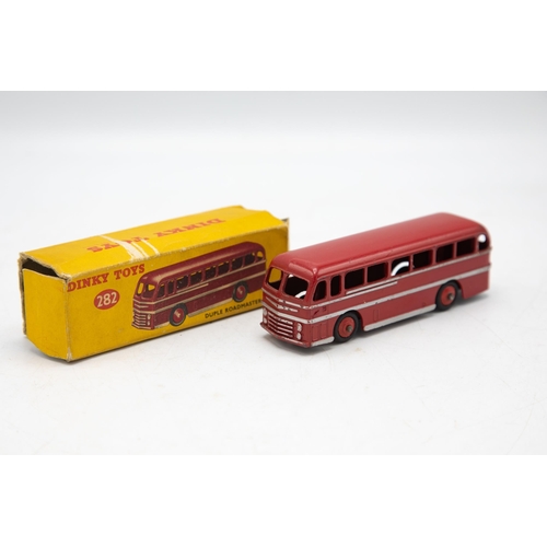 3082 - Dinky Toys 282, Duple Roadmaster Coach, model is virtually mint with slight rubbing of silver 'chrom... 