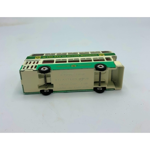 3083 - Dinky Toys 293 Leyland Atlantean Bus, green and white, spun hubs, 'BP  is the Key to Better Motoring... 