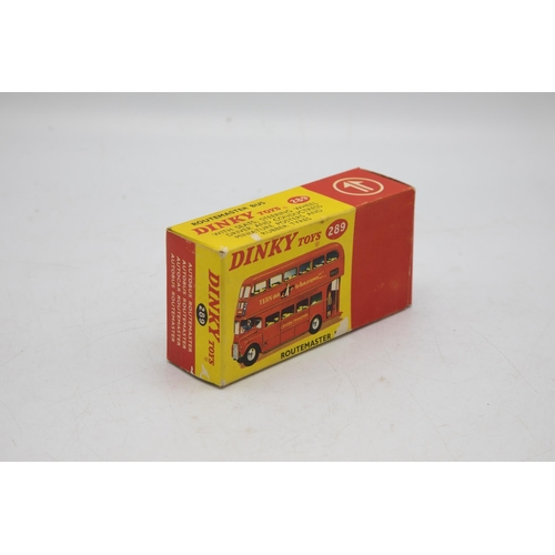 3084 - Dinky Toys 289 Routemaster Bus 221 to Kings Cross, scarce-ish model with fabulous period 1960s Londo... 