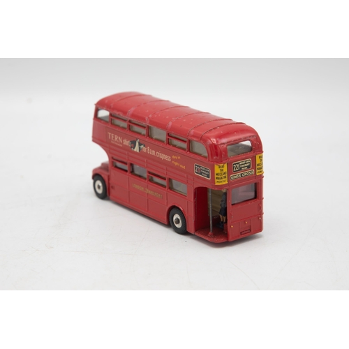 3084 - Dinky Toys 289 Routemaster Bus 221 to Kings Cross, scarce-ish model with fabulous period 1960s Londo... 