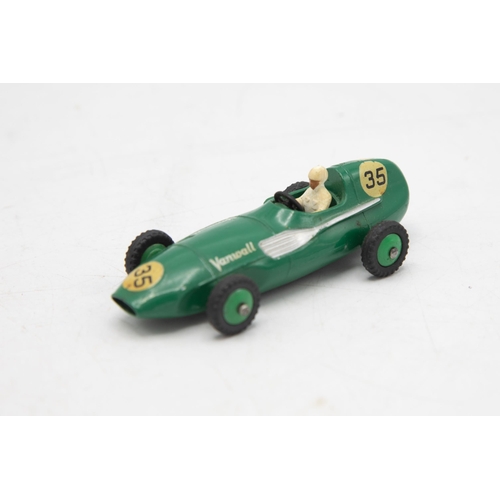 3090 - Dinky Toys 239  Vanwall Racing Car, crisp box, no. 35 racing roundels slight edge wear, near mint an... 