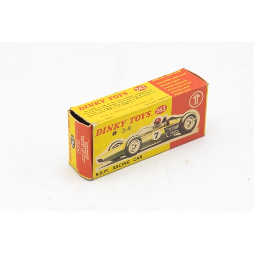 3093 - Dinky Toys 243 B.R.M Racing Car, one small end-flap missing, mint and boxed